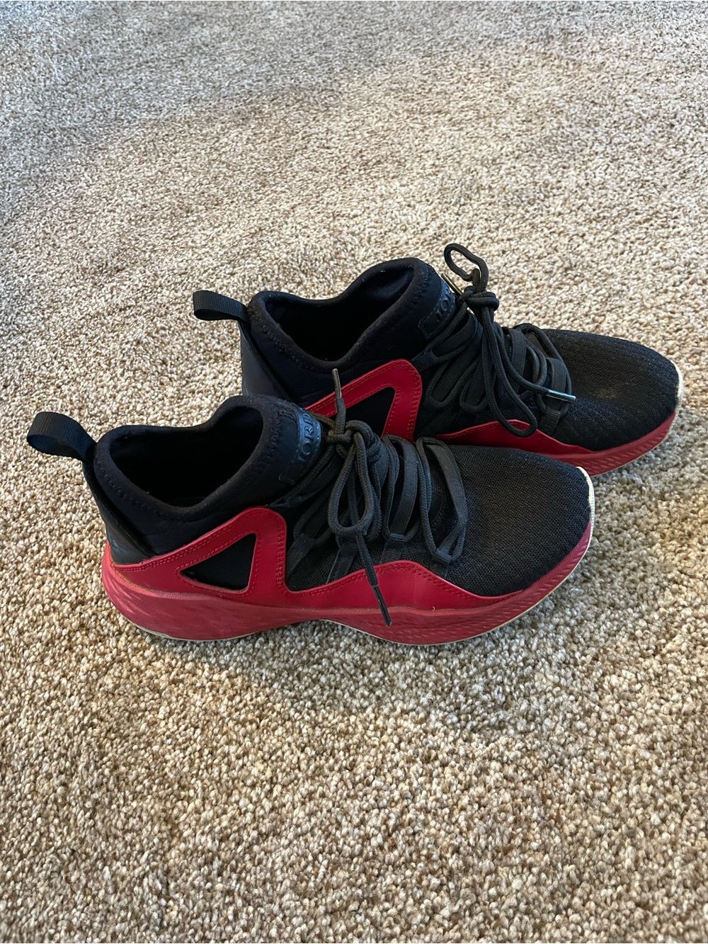 Hero Air Jordan Women’s or Kids Black and Red Low-Top Athletic Sneakers